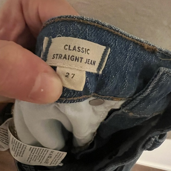 Madewell Classic Straight Jean Distressed Denim Medium Wash Size 27 23” Inseam - Picture 5 of 6